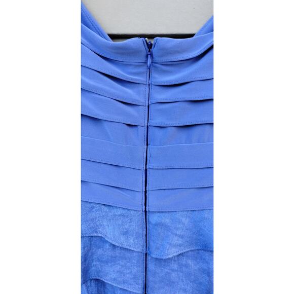 Adrianna Papell Periwinkle Blue  Mini Dress Sz 4P Ruffles Sleeveless Purple ish - Picture 5 of 9